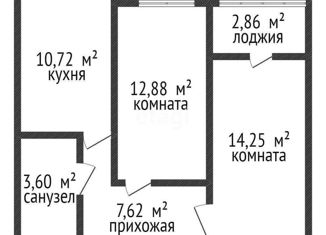 Продается двухкомнатная квартира, 50.5 м2, Краснодар, улица имени Владимира Жириновского, 1к2, Карасунский округ