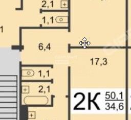 Продается двухкомнатная квартира, 50.9 м2, Нижний Новгород, улица Дьяконова, 6, метро Комсомольская