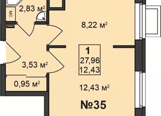 1-ком. квартира на продажу, 27.96 м2, Нижний Новгород, улица Гоголя, 14, улица Гоголя