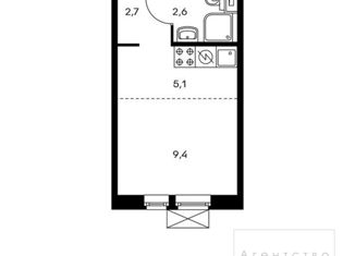 Продажа однокомнатной квартиры, 20 м2, Москва, улица Маршала Сергеева, 3, улица Маршала Сергеева