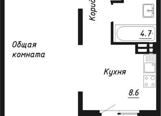 Продам 1-комнатную квартиру, 41.7 м2, Новосибирск, улица Николая Островского, 195/1, ЖК Галактика