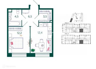 Продам двухкомнатную квартиру, 41 м2, Москва, ЖК Шагал, 2-я очередь, к8