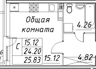 Квартира на продажу студия, 25.83 м2, Санкт-Петербург, ЖК Модум, проспект Авиаконструкторов, 54