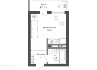 Продажа квартиры студии, 24 м2, Краснодар, ЖК Облака, улица имени Генерала Корнилова, 9А