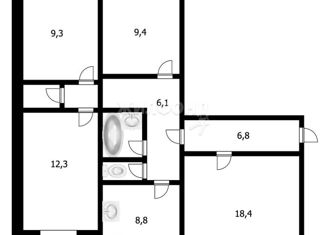 Продаю комнату, 49.4 м2, Новосибирск, улица Ключ-Камышенское Плато, 10, Октябрьский район