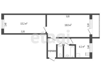 Продам двухкомнатную квартиру, 48.1 м2, Омск, 21-я Амурская улица, 14, Центральный округ