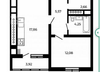 Продается однокомнатная квартира, 42.6 м2, посёлок Доброград, улица Долголетия, 3к2