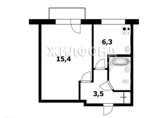 Продам 1-ком. квартиру, 28.6 м2, Новосибирск, улица Динамовцев, 6, улица Динамовцев