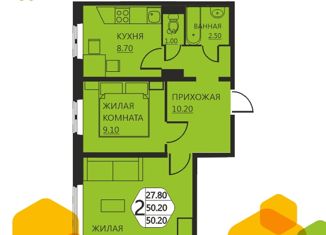 Продам двухкомнатную квартиру, 50 м2, Пермский край, Артемьевская улица, 2