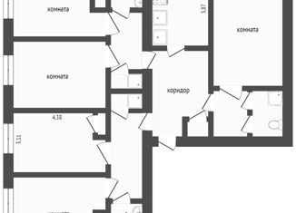 1-комнатная квартира на продажу, 15 м2, Омск, улица Дмитриева, 5/1, Кировский округ