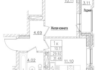 Продам 1-ком. квартиру, 31.48 м2, Новосибирск, Покатная улица, 55А, ЖК На Покатной