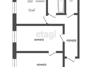 Продажа двухкомнатной квартиры, 56.4 м2, Ярославль, проспект Ленина, 32, жилой район Пятёрка