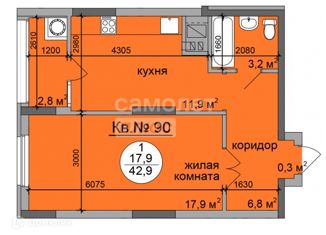 Продам 1-ком. квартиру, 44.2 м2, Рязань, Октябрьский район, улица Старое Село, 2