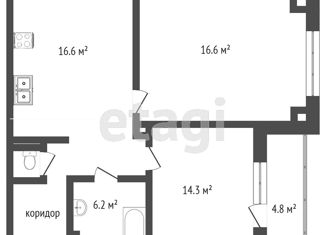Продажа двухкомнатной квартиры, 70.1 м2, Челябинск, проспект Героя России Е.Н. Родионова, 13, ЖК Ньютон