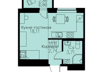 Продается квартира студия, 25.05 м2, Кудрово, проспект Строителей, 3, ЖК Айди Кудрово