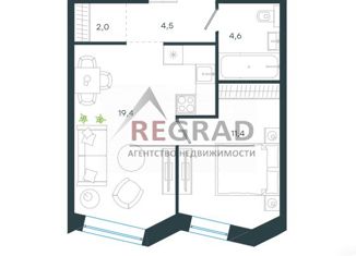 Продажа 2-ком. квартиры, 46 м2, Москва, ЖК Левел Стрешнево, Волоколамское шоссе, 81