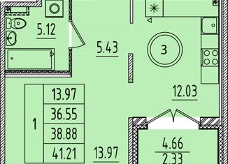 Продажа трехкомнатной квартиры, 36.55 м2, Санкт-Петербург, Витебский проспект