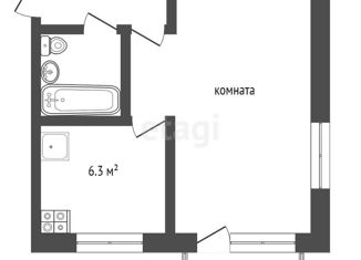 Однокомнатная квартира на продажу, 32 м2, Омск, Светлая улица, 3, Советский округ