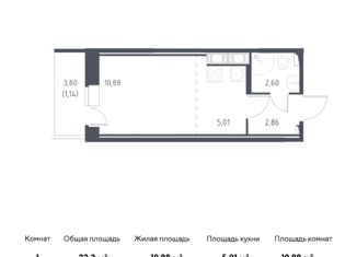Продам квартиру студию, 22.3 м2, Колпино, ЖК Новое Колпино