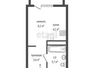 Продам квартиру студию, 22.4 м2, Екатеринбург, ЖК Домино, Тенистая улица, 6