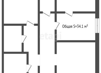 Продам однокомнатную квартиру, 34.1 м2, Прокопьевск, Цикличная улица, 24