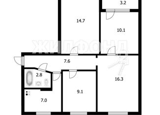 Продаю 4-комнатную квартиру, 69.3 м2, Обь, Вокзальная улица, 68