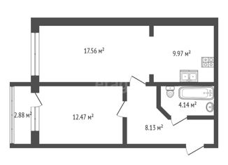 2-ком. квартира на продажу, 55 м2, Краснодар, 1-й Краснодарский проезд, 2к4, ЖК Россинский