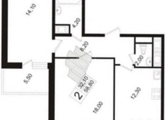 Продается 2-ком. квартира, 58.8 м2, Мурино, улица Шувалова, 5, ЖК Гринландия