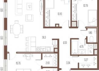 Продажа 3-комнатной квартиры, 103.88 м2, Санкт-Петербург, улица Стахановцев, 1, улица Стахановцев