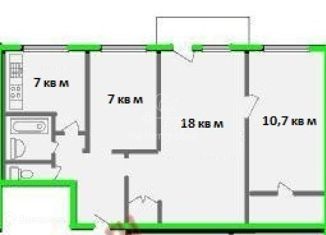 Трехкомнатная квартира на продажу, 54.6 м2, Москва, Дербеневская набережная, 13/17к1, Дербеневская набережная