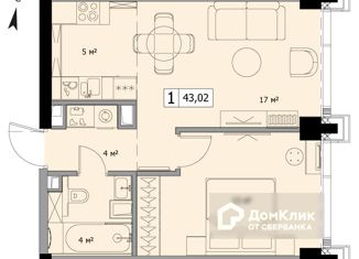 Продам 1-комнатную квартиру, 43.02 м2, Москва, ЖК Мод, 4-я улица Марьиной Рощи, 12с4