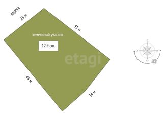 Участок на продажу, 12.9 сот., поселок Магистральный, Луговая улица