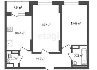 2-ком. квартира на продажу, 57 м2, Самара, ЖК АмГрад, Южное шоссе, 9