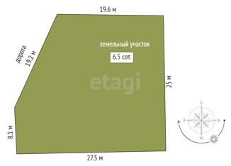 Продам участок, 6.5 сот., деревня Субботина