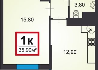 Продам 1-комнатную квартиру, 35.9 м2, Анапа, Анапское шоссе, 30к3, ЖК Чёрное море