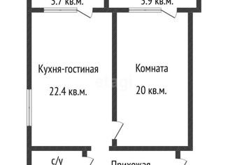 Продаю 1-ком. квартиру, 53.4 м2, Краснодар, улица имени Ивана Лотышева, 11, ЖК Лондон Парк