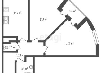 Продается 2-комнатная квартира, 72 м2, Симферополь, улица Будённого, 33к4, ЖК Солнечный