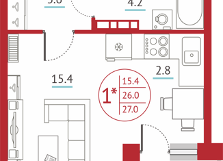 Продам квартиру студию, 27 м2, Ростов-на-Дону, ЖК Западная Резиденция