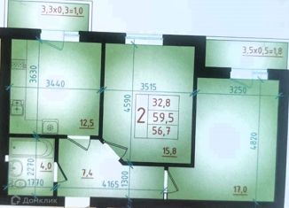 2-ком. квартира на продажу, 56.7 м2, аул Новая Адыгея, ЖК Мега, Бжегокайская улица, 90/3к1