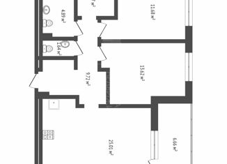 Продажа 2-комнатной квартиры, 60.7 м2, Тюмень, ЖК ДОК, Краснооктябрьская улица, 6