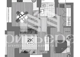 Продам 2-ком. квартиру, 47.2 м2, Новосибирск, улица Кирова, 274, ЖК Смарт Авеню