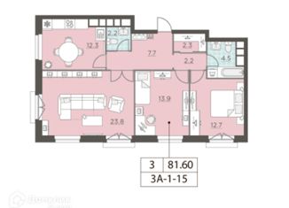 Продам 3-комнатную квартиру, 81.6 м2, Москва, Пулковская улица, 2, метро Водный стадион