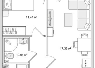 Продам 1-комнатную квартиру, 40.51 м2, Санкт-Петербург, Белоостровская улица, 10к1, метро Лесная