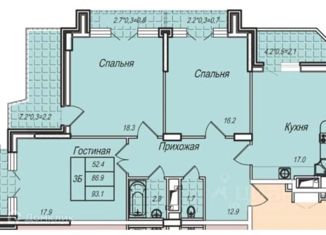 Продажа 3-ком. квартиры, 93.1 м2, Краснодар, улица Архитектора Петина, 18/1, ЖК Екатеринодар