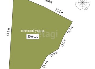 Продается земельный участок, 20.7 сот., поселок Туринский, улица Строителей