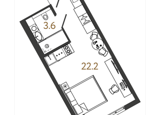 Продается квартира студия, 25.8 м2, Санкт-Петербург, Московский проспект, 103, метро Московские ворота