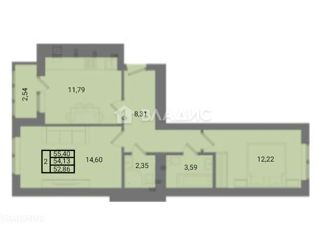 Продается 2-комнатная квартира, 52.86 м2, Калининград, Крейсерская улица, 2