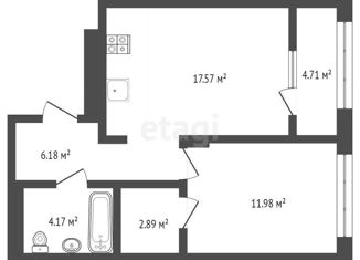 Продам 1-комнатную квартиру, 47.9 м2, деревня Дударева, улица Сергея Джанбровского, 17к1