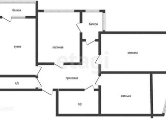 Продается трехкомнатная квартира, 96.2 м2, Краснодар, улица Достоевского, 84/1, ЖК Достоевский