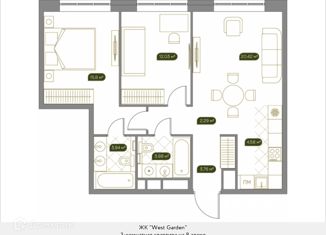 Квартира на продажу студия, 66.8 м2, Москва, Минская улица, 14А, метро Багратионовская